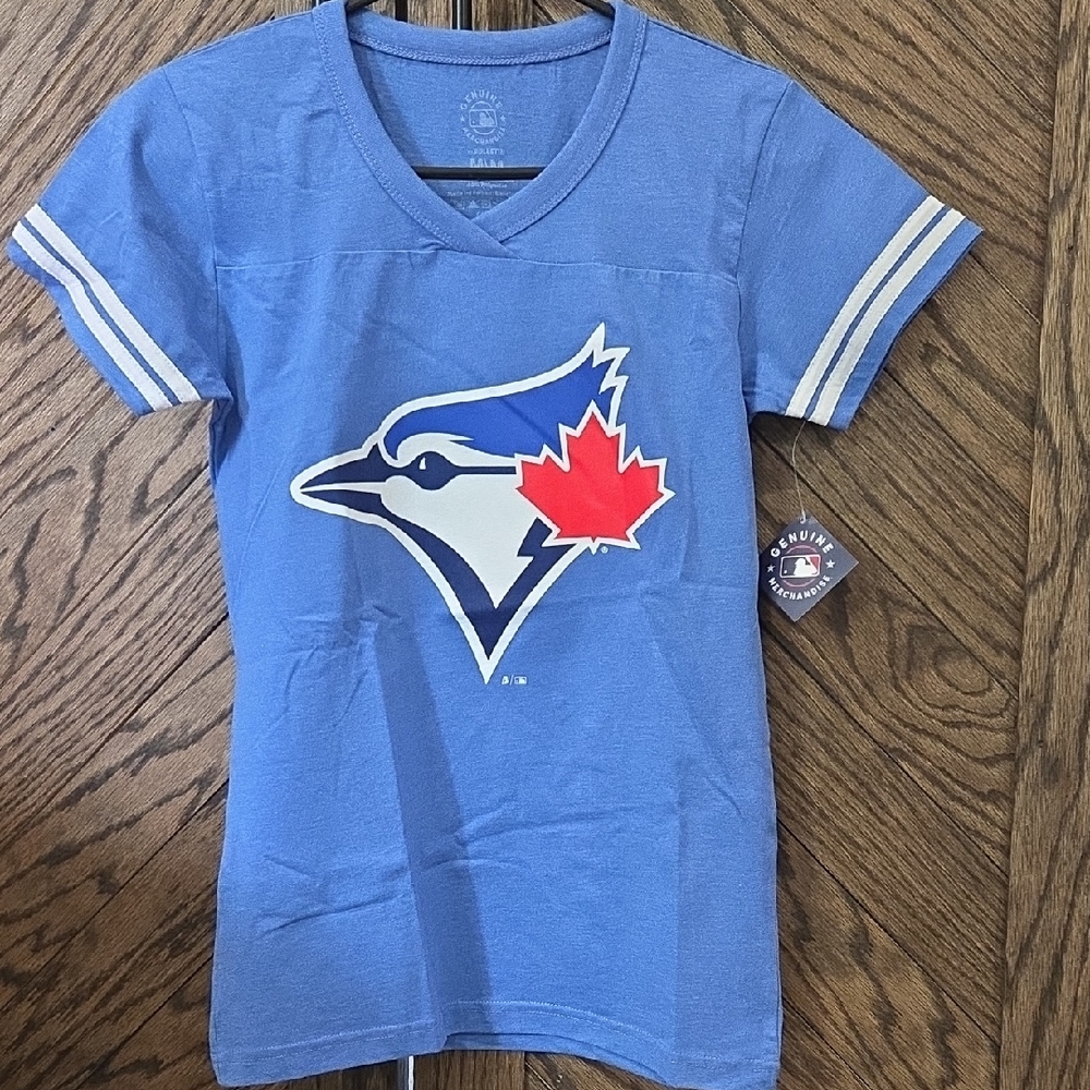 Genuine Merchandise Blue V-Neck Tee with Logo